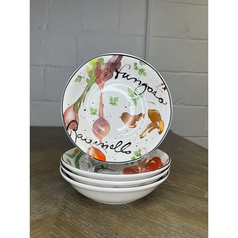 Julie Paton Certified International Melanzana‎ Pasta Bowls Vegetables Italian